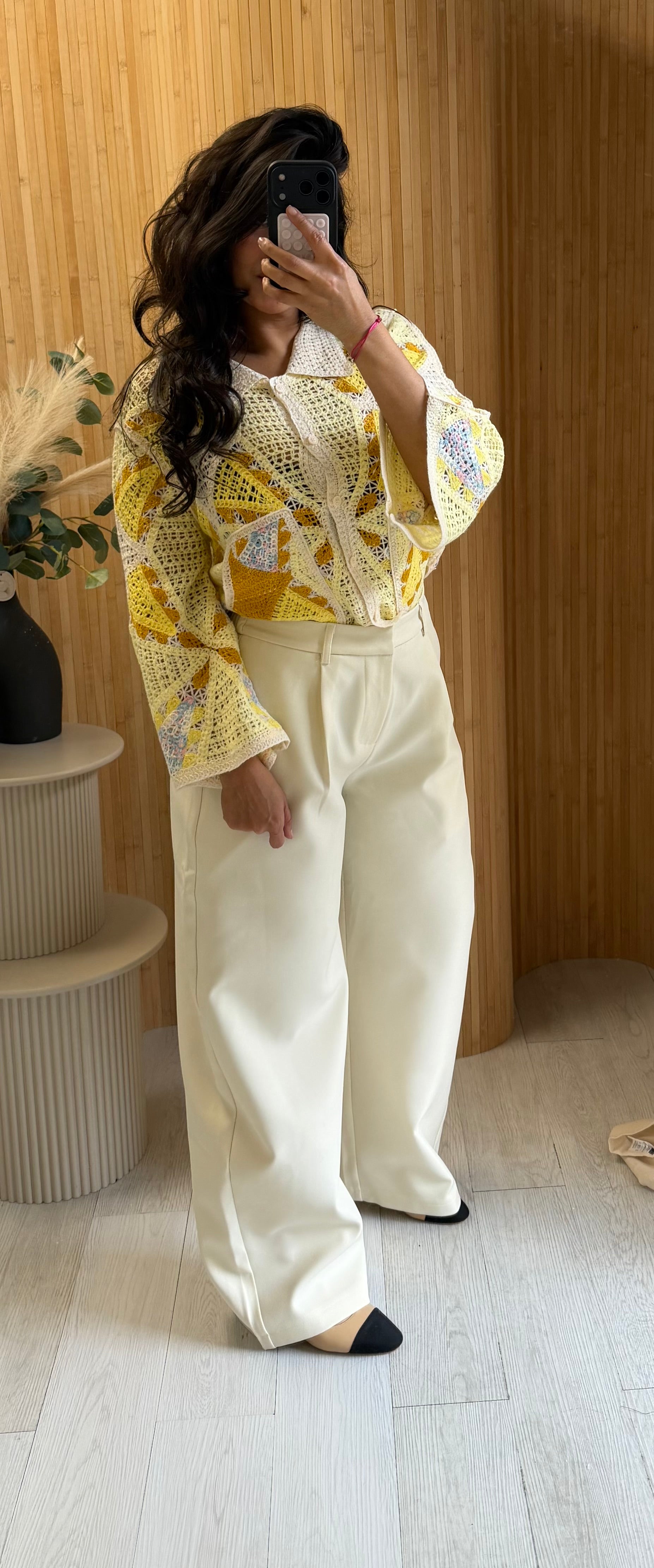 Pantalon costume crème