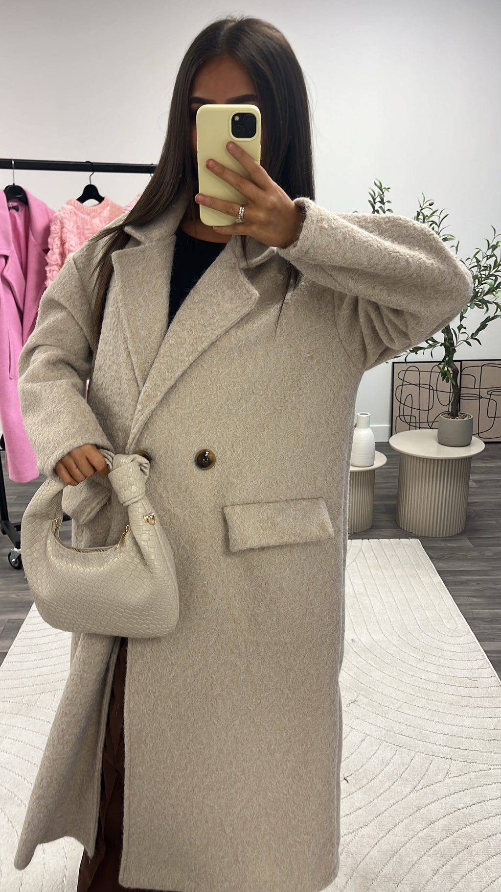 Manteau laine beige doublure
