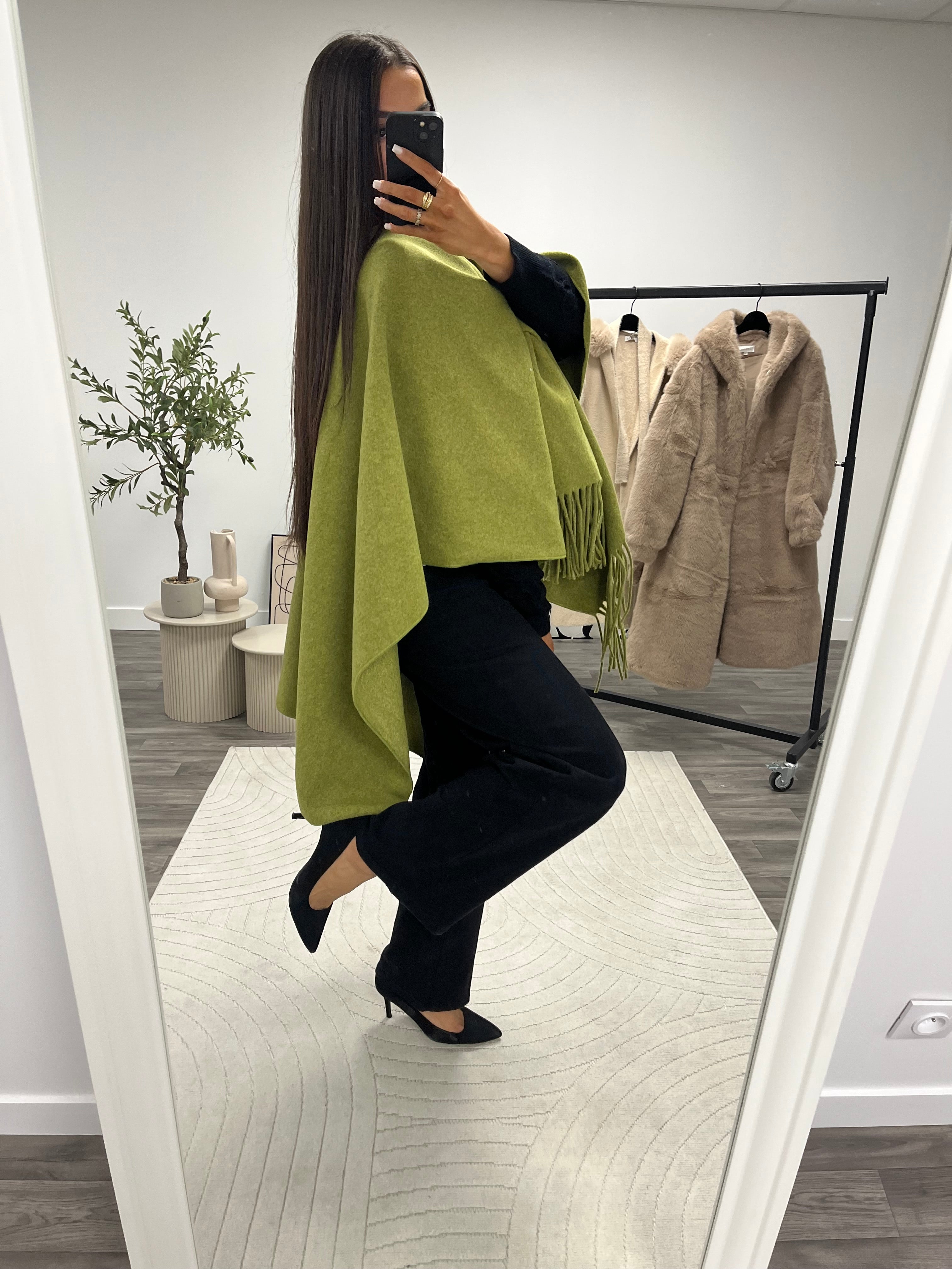 Manteau pancho pistachio