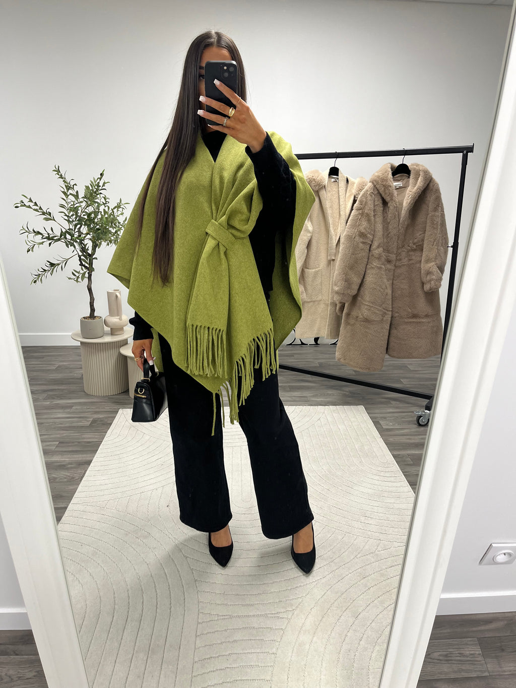 Manteau pancho pistachio