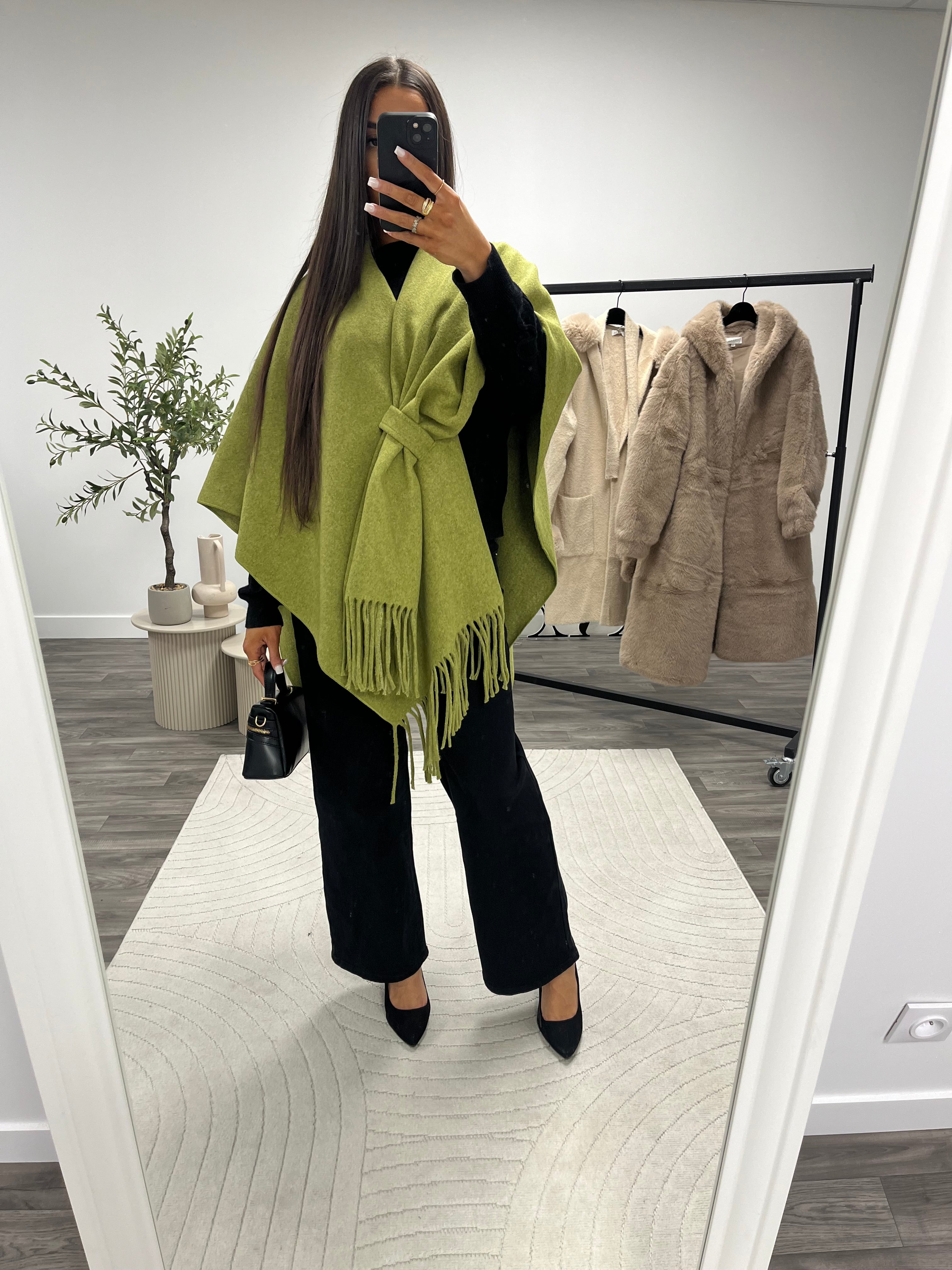 Manteau pancho pistachio