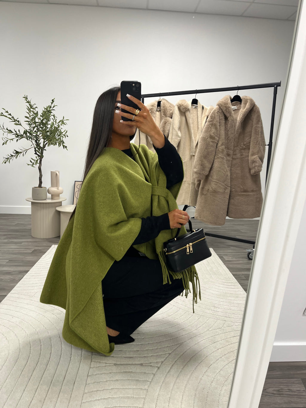 Manteau pancho pistachio