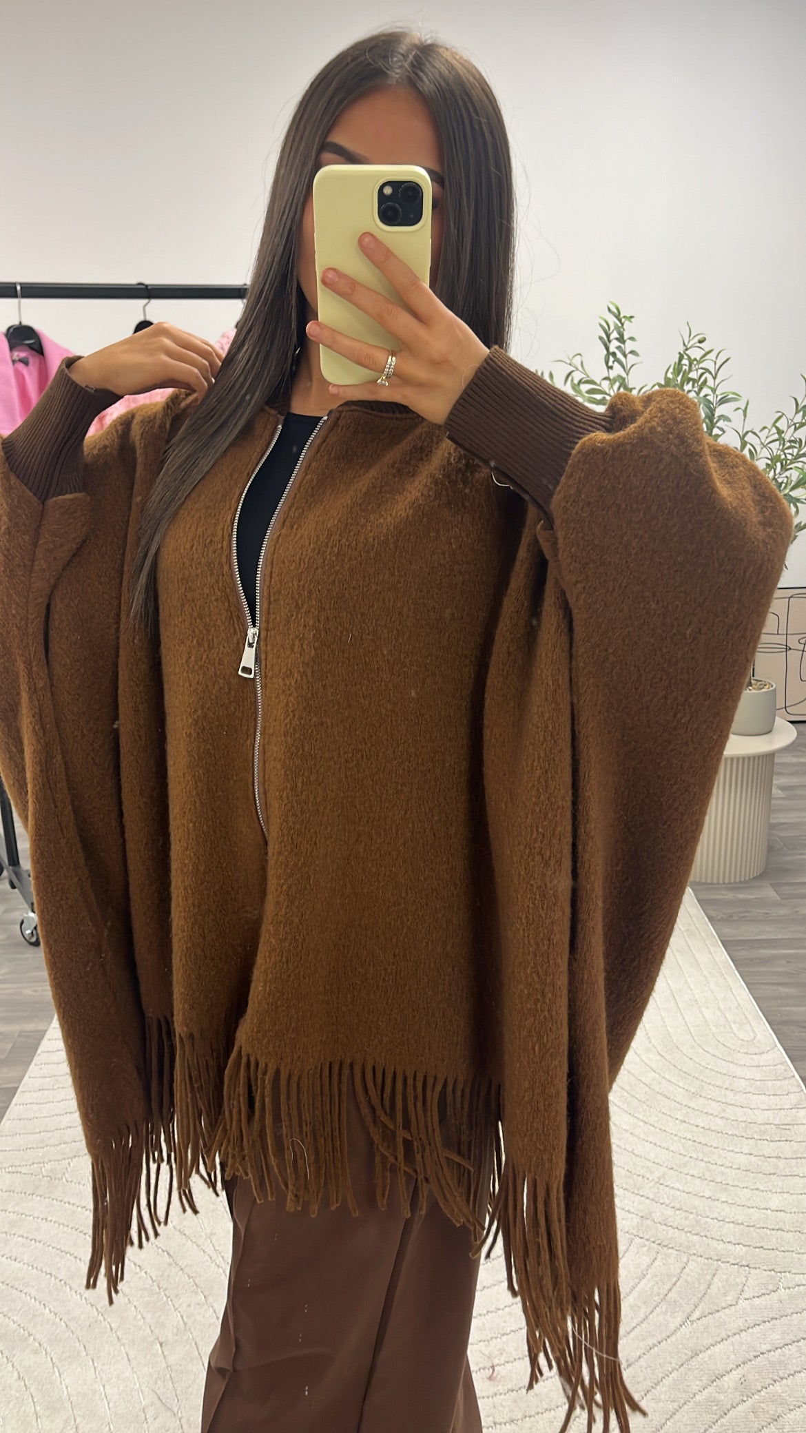 Veste pancho frange 62592