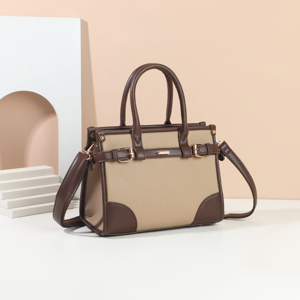 Sac marron & beige