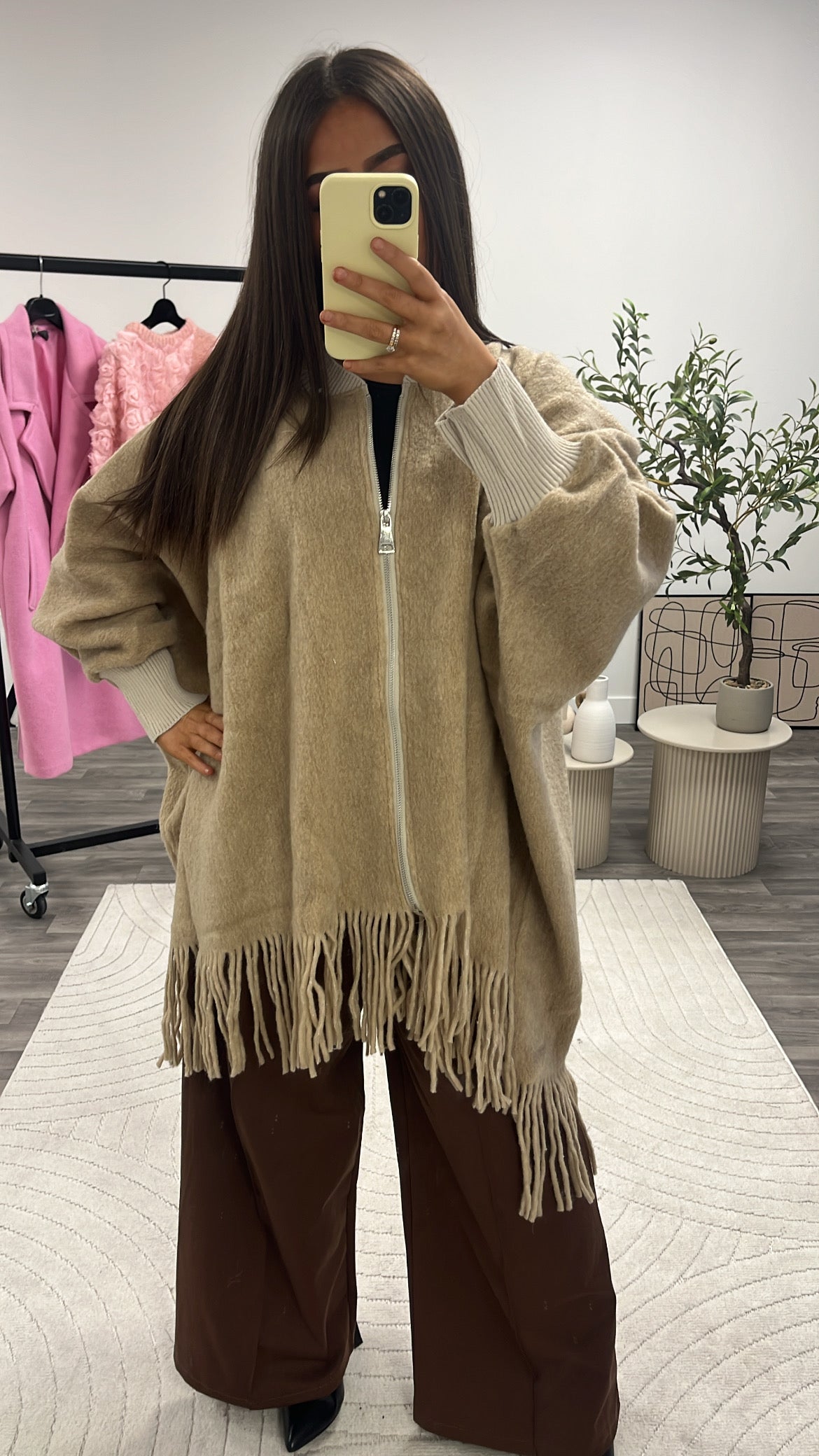 Veste pancho frange 62592