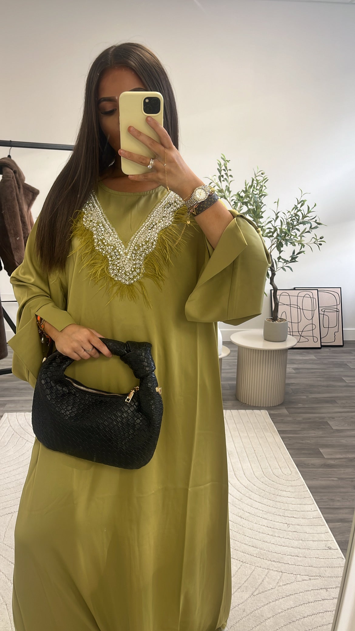 Robe abaya olive Z1952