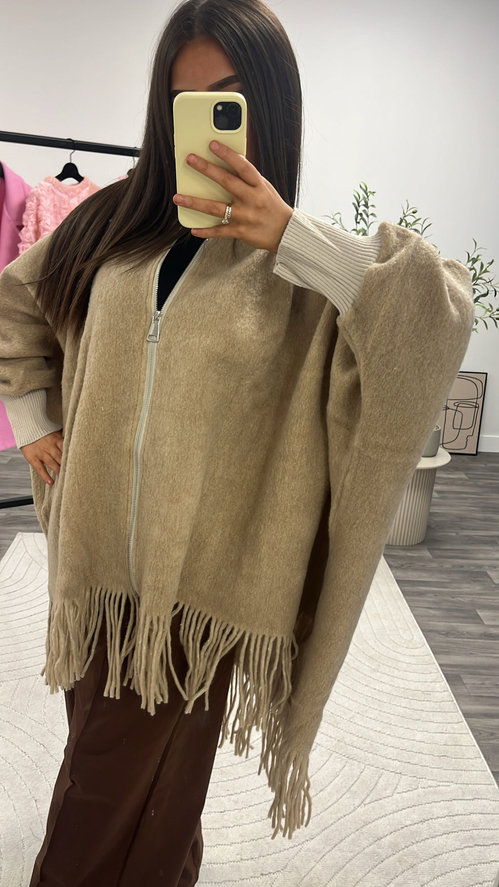 Veste pancho frange 62592