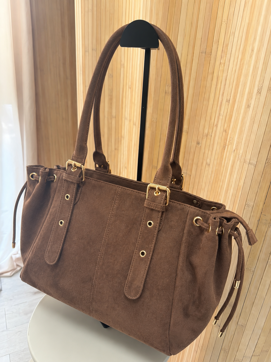 Sac velour synthetic choco