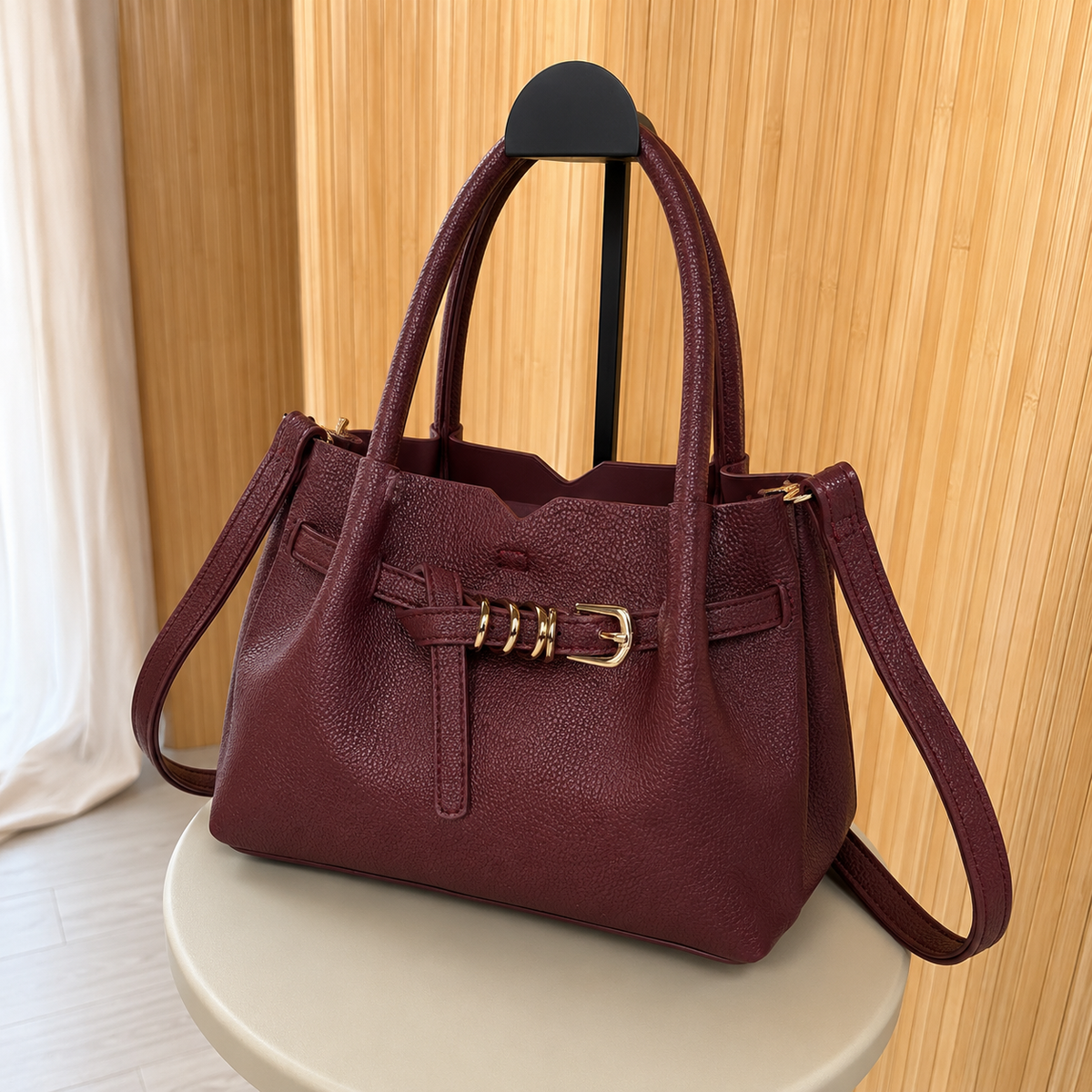 Sac similicuir bordeaux