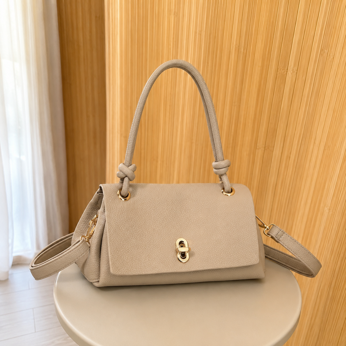 Sac beige pvc grainé
