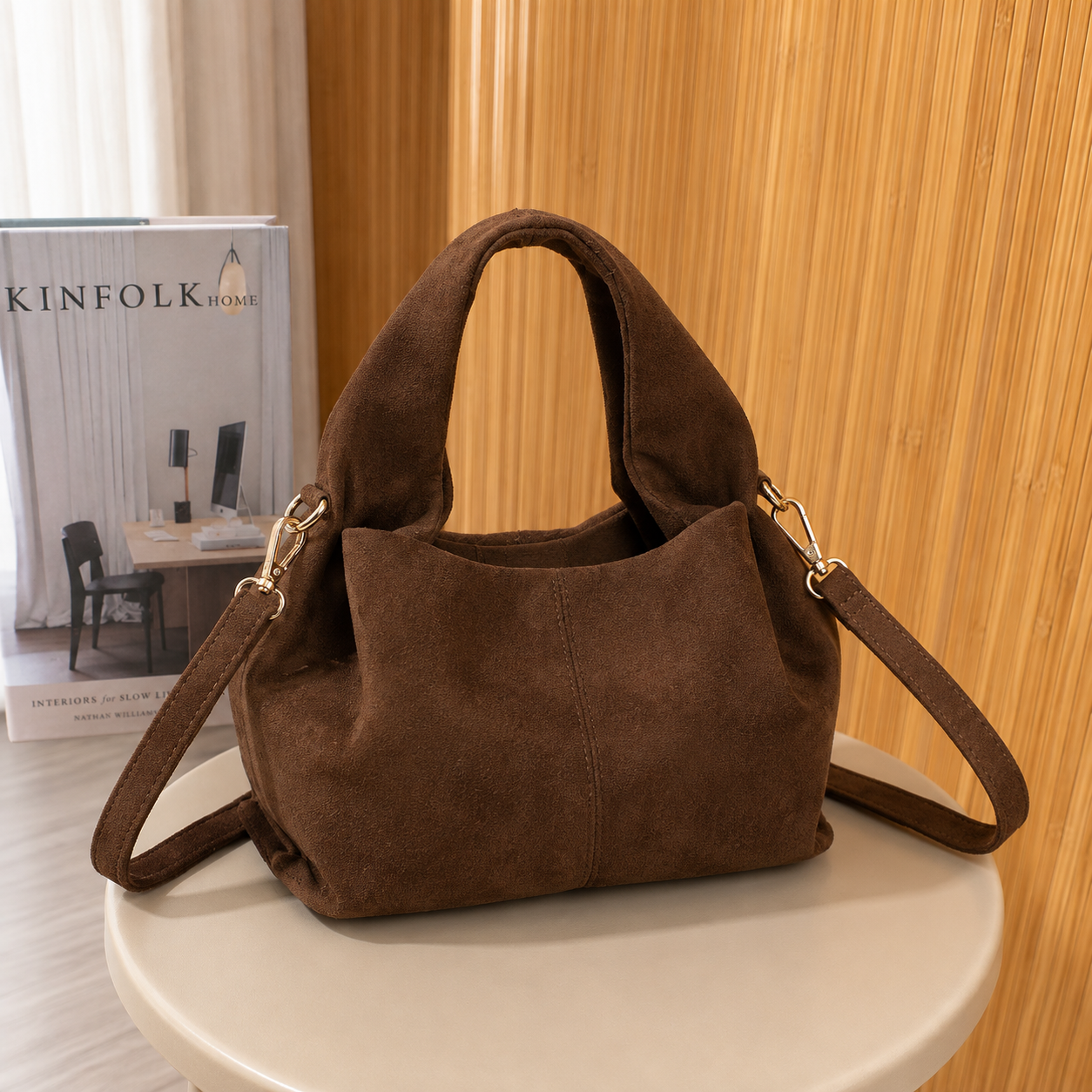 Sac velour chocolat