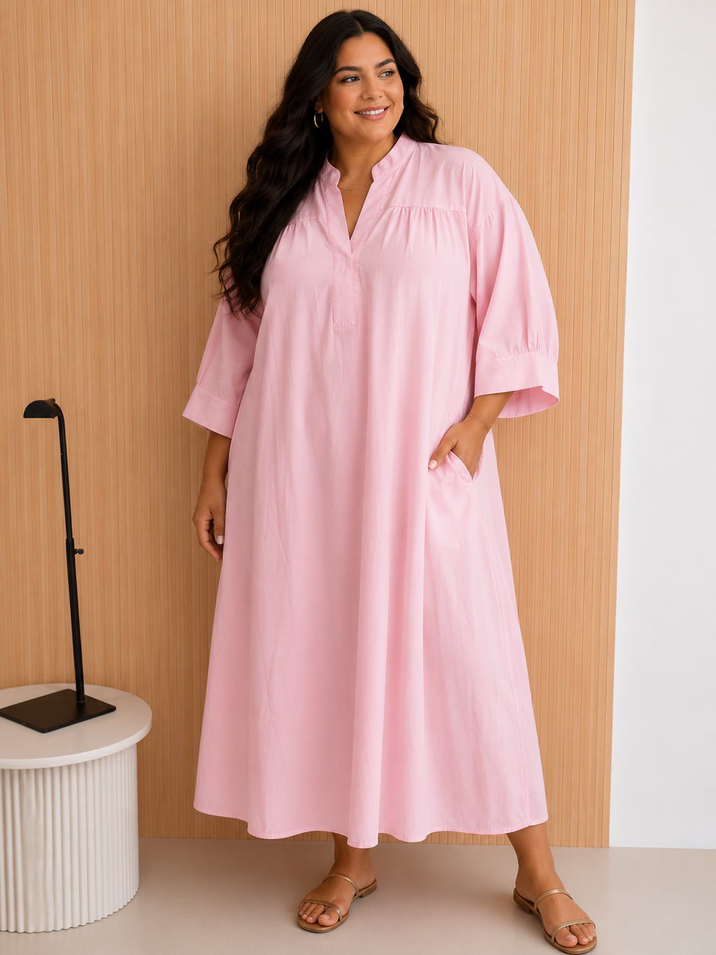 Robe ample coton popeline