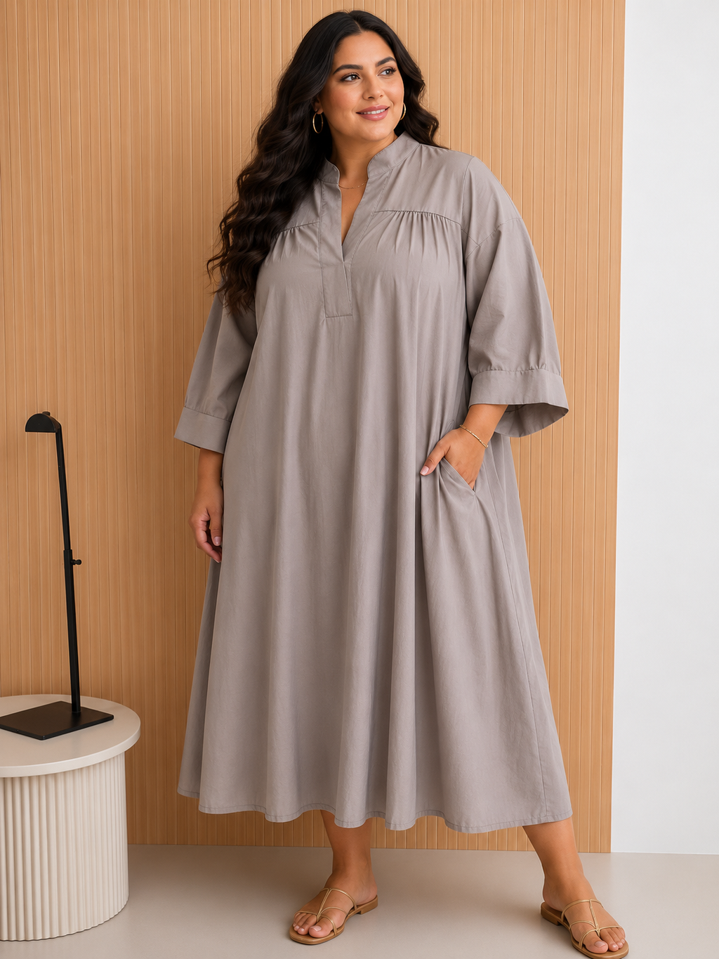 Robe ample coton popeline