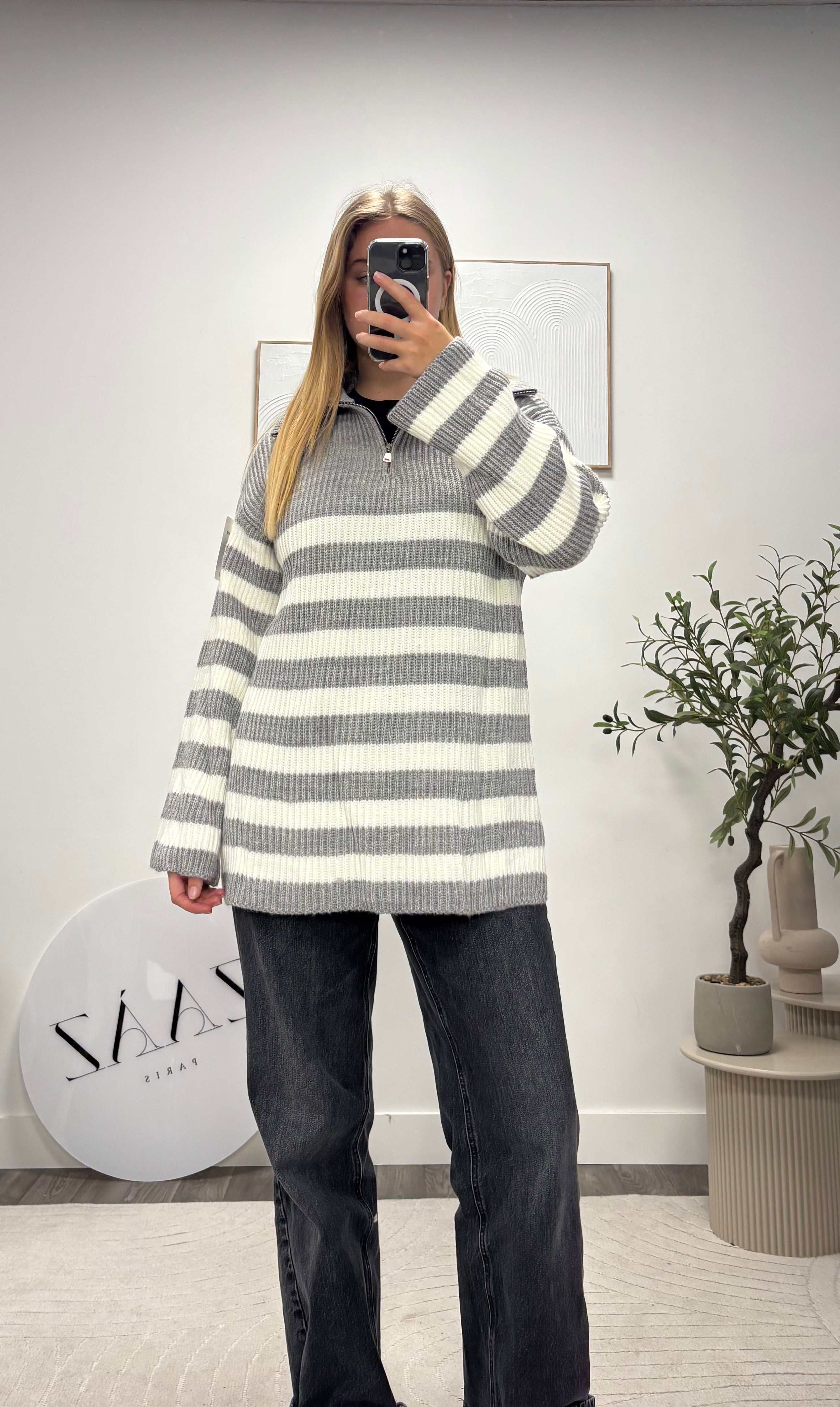 PULL COL RAYURE TU 59100