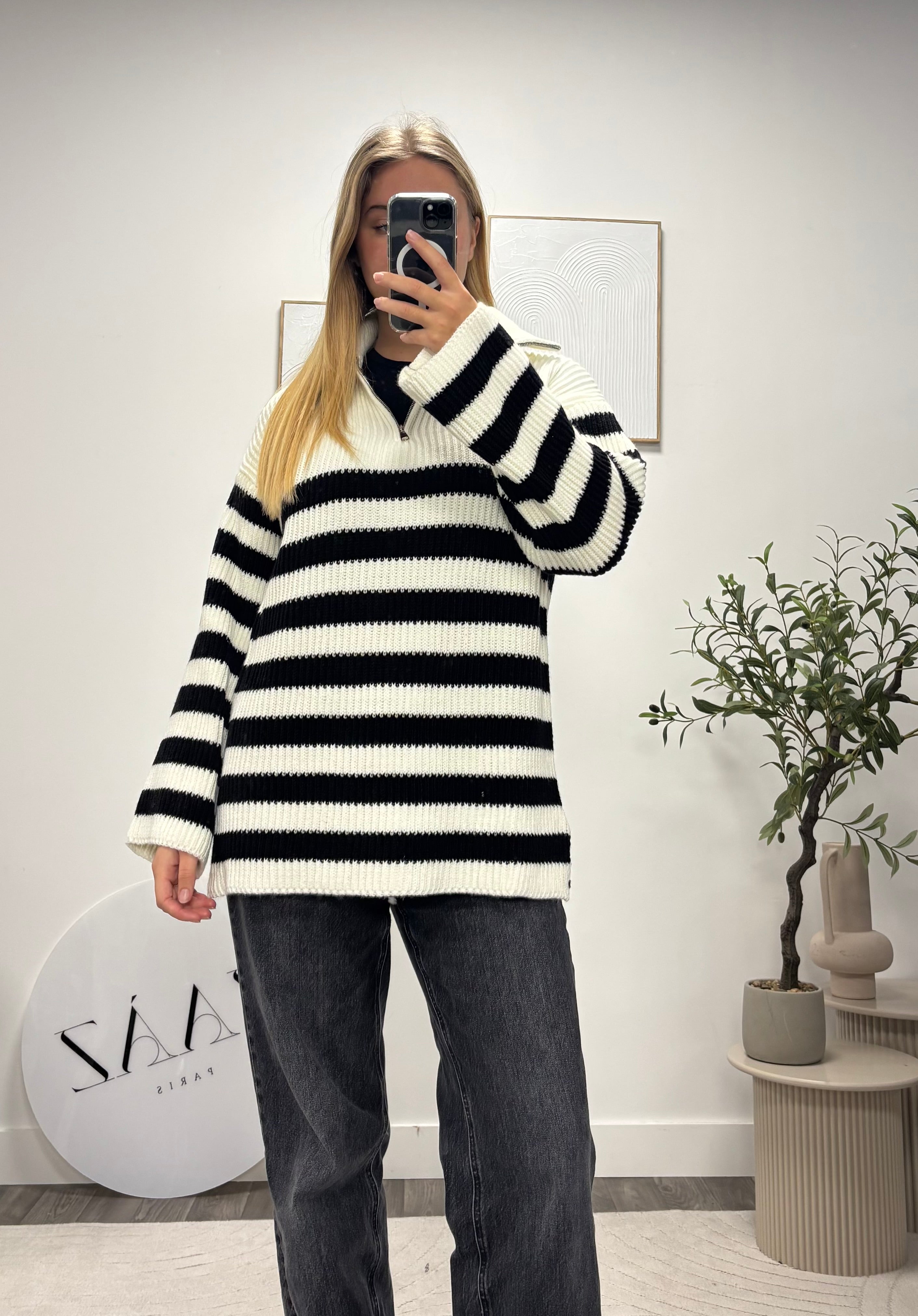 PULL COL RAYURE TU 59100