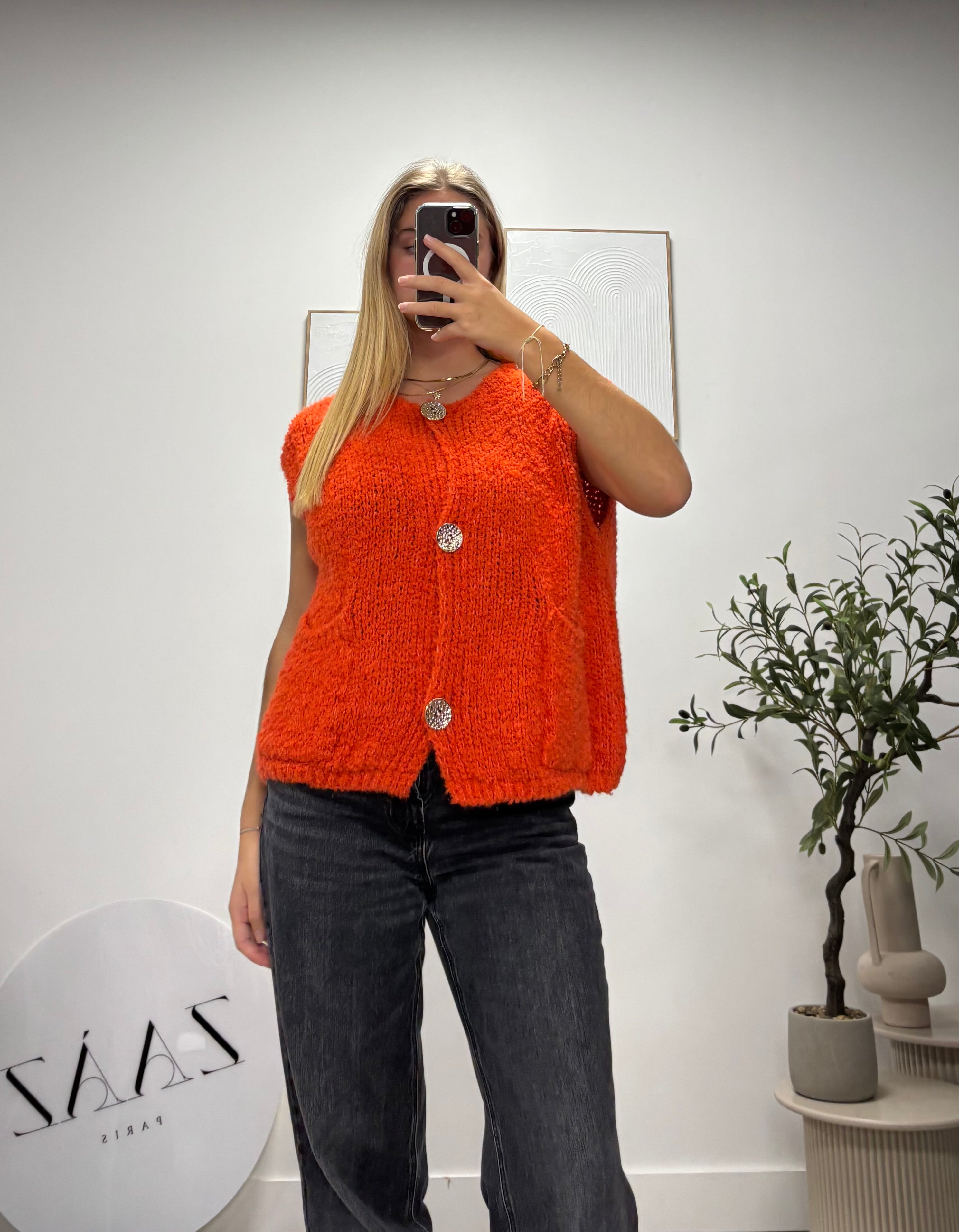 GILET EN MAILLE A0256