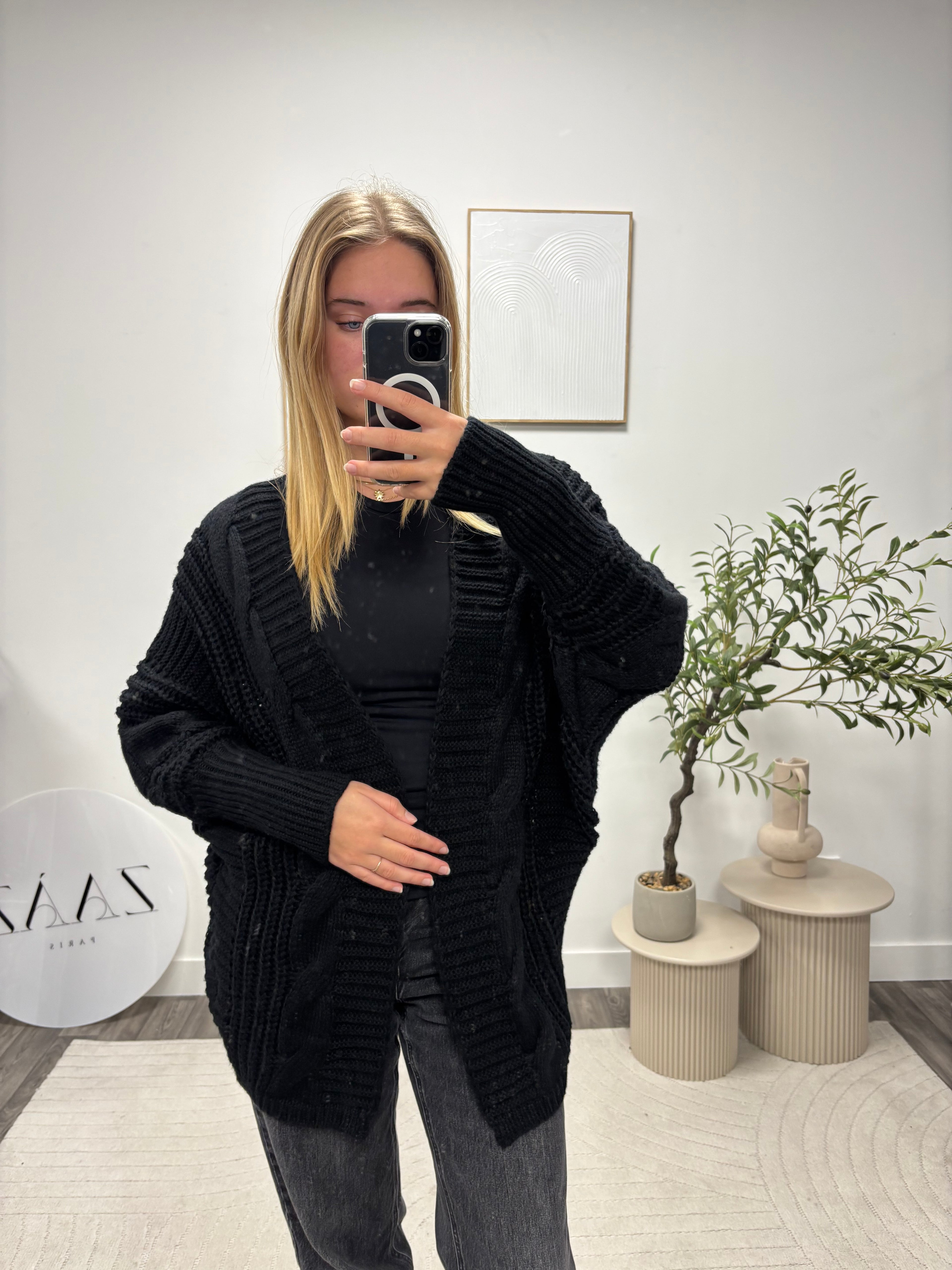 GILET LONG LAINE LU2308