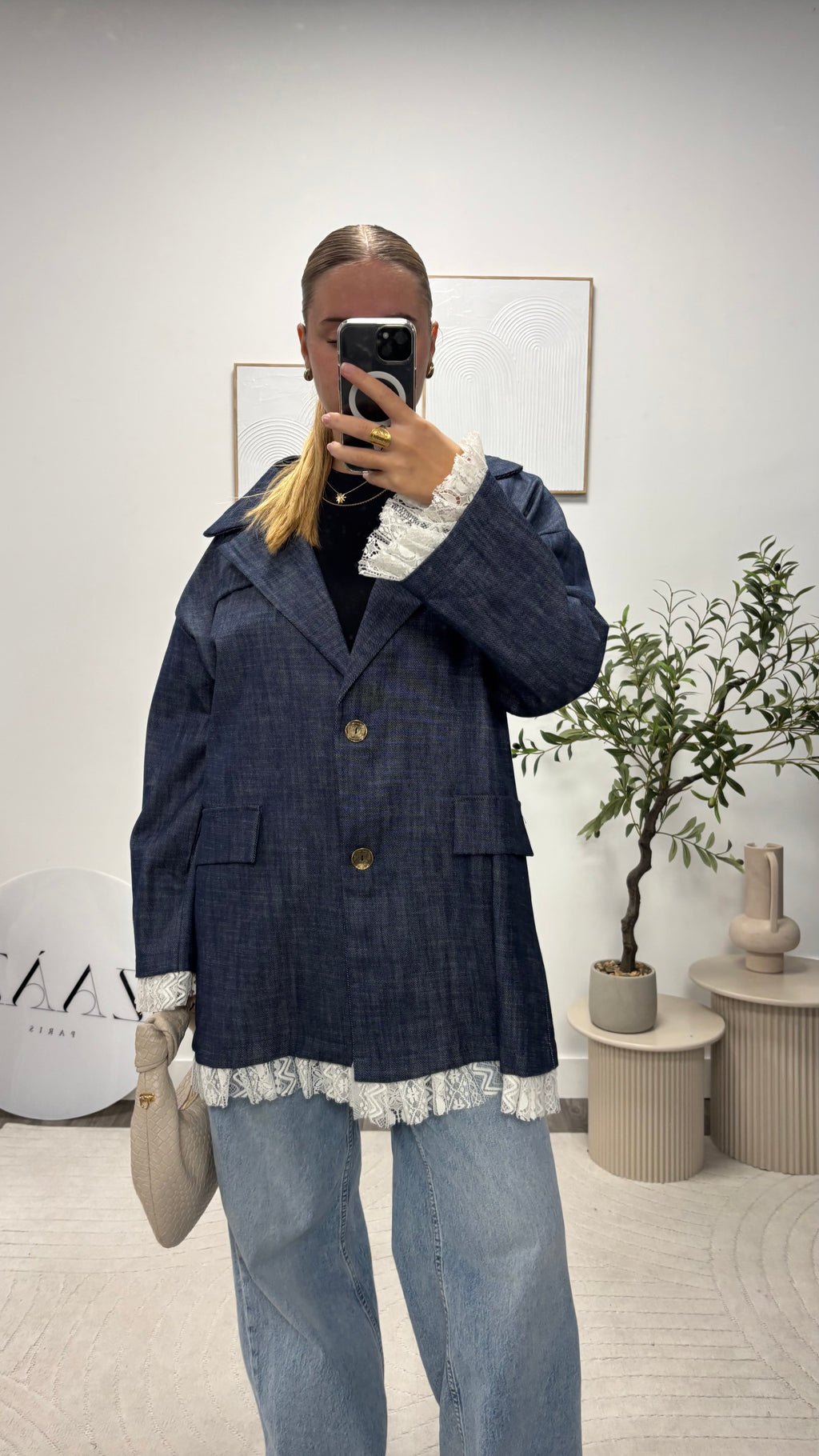 BLAZER EN JEAN ET DENTELLE 50545