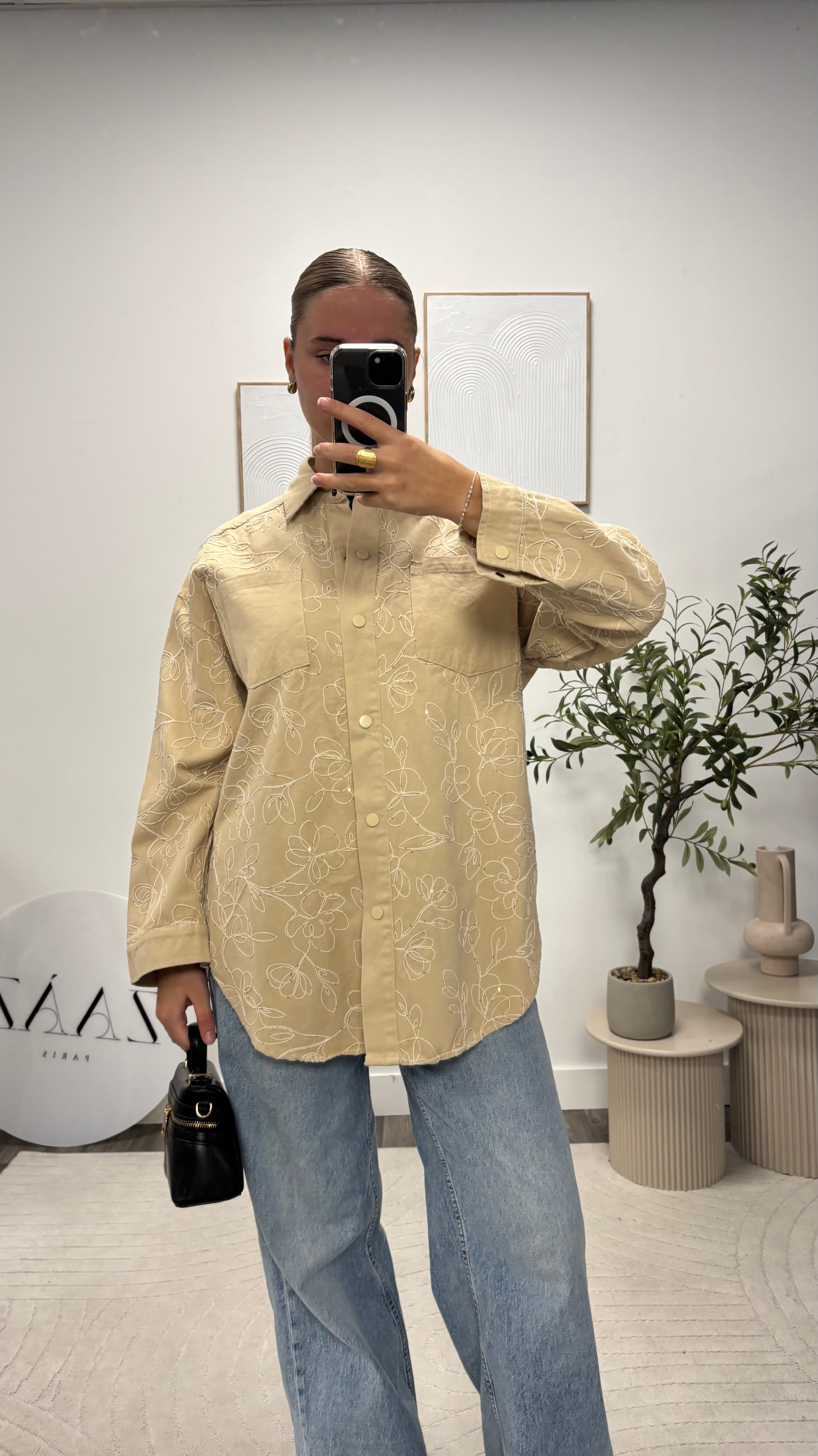 VESTE CHEMISE FLEUR HSE005