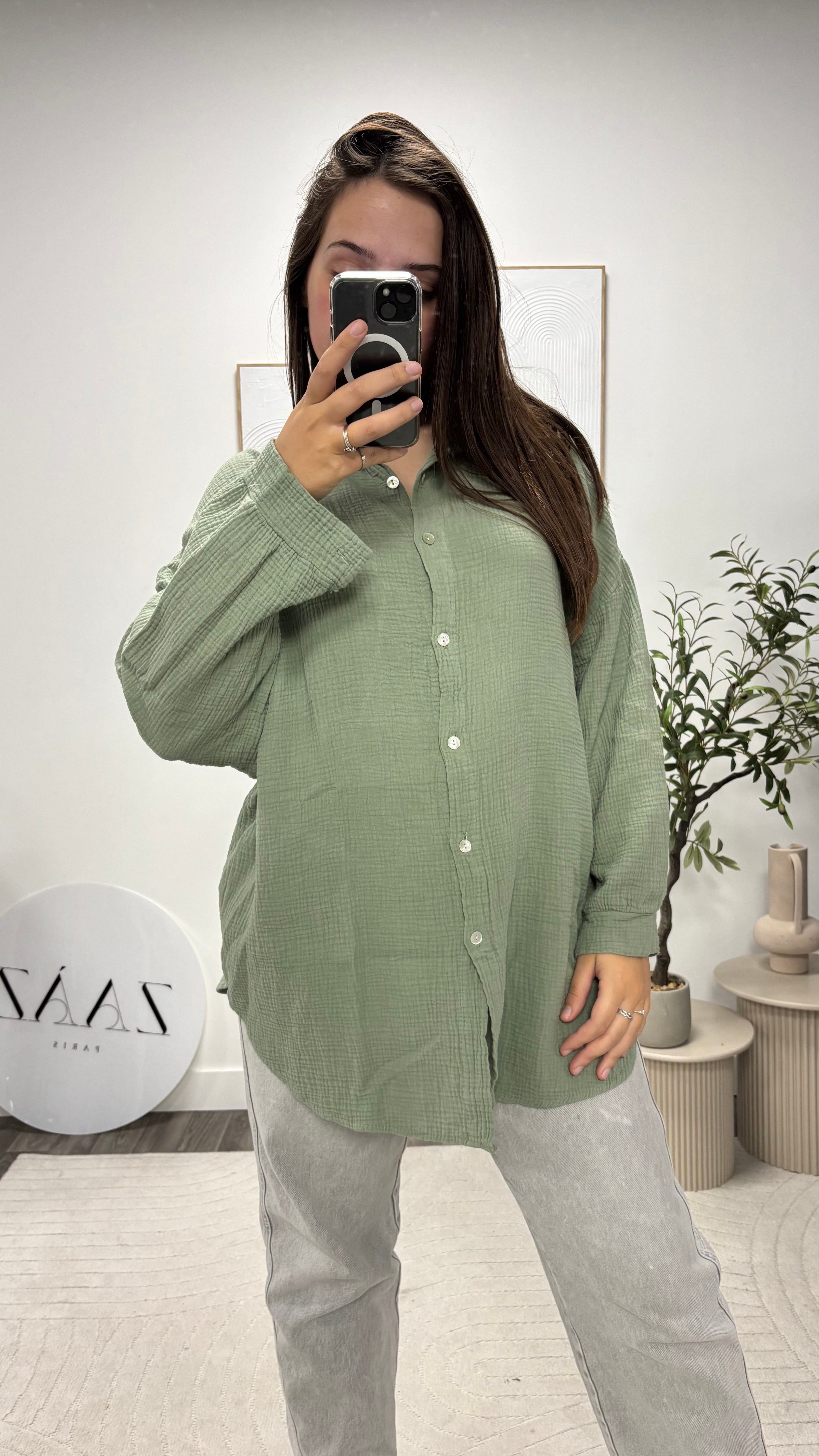 CHEMISIER GAZE DE COTON 8167