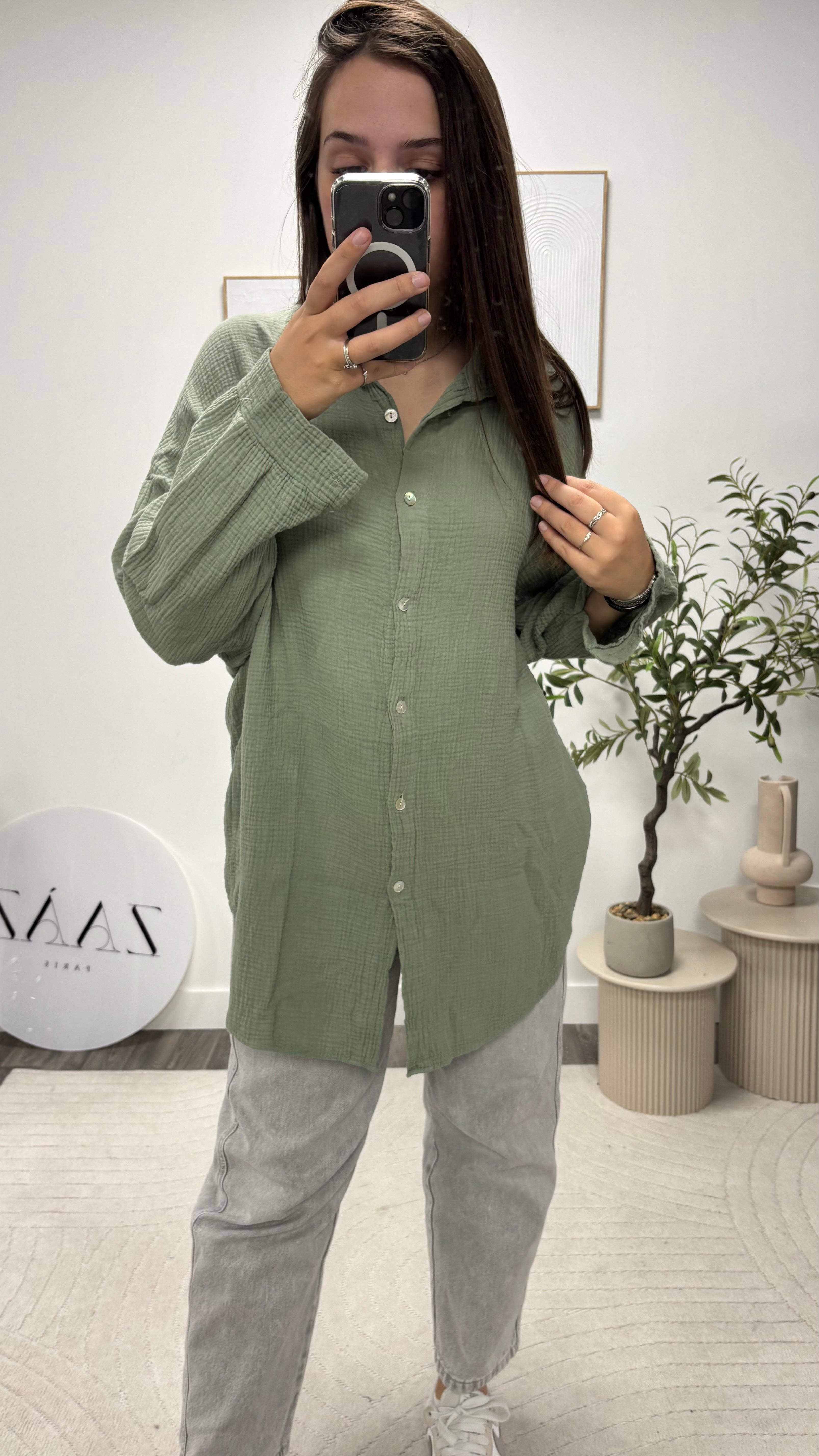 CHEMISIER GAZE DE COTON 8167