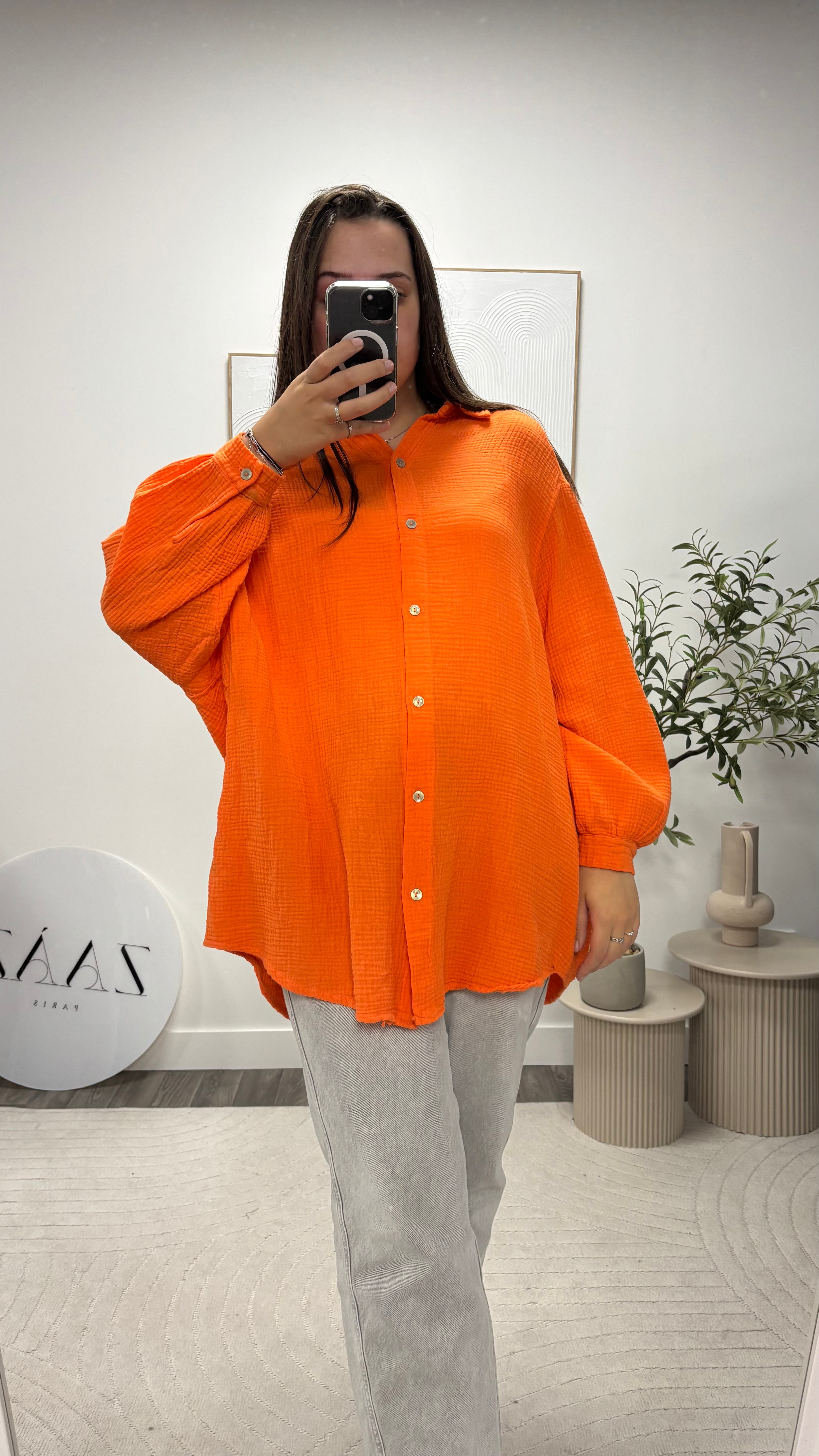 CHEMISIER ORANGE 8860